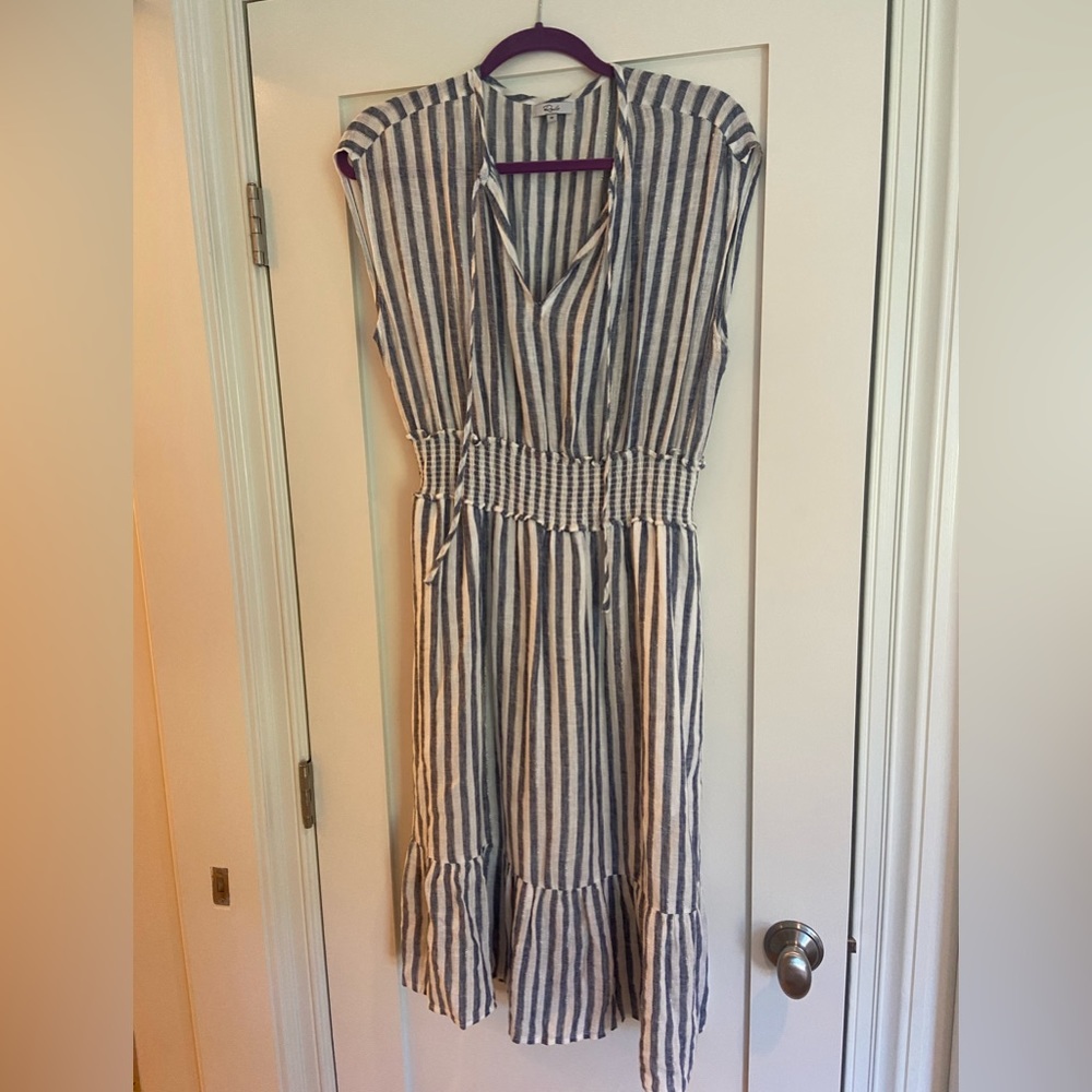 Rails Blue and White Striped Dress